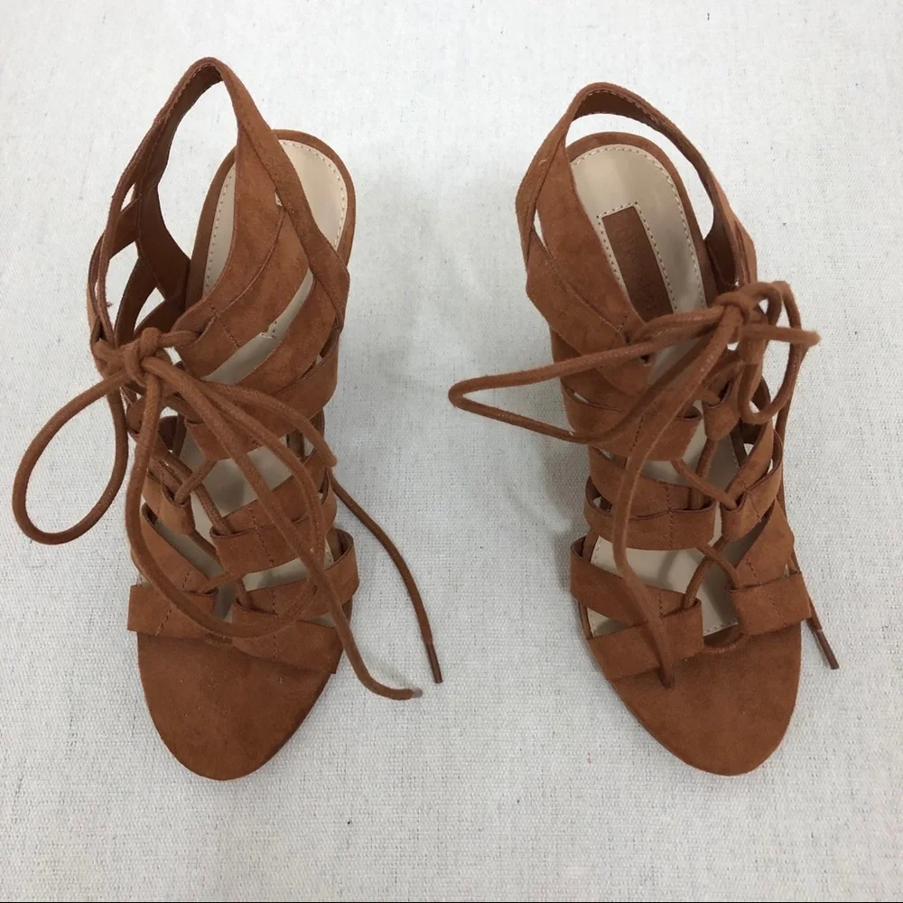 Forever 21 Brown Lace up Wedges